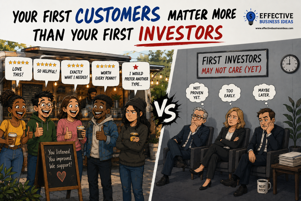 Startup founder validating a startup idea with potential customers